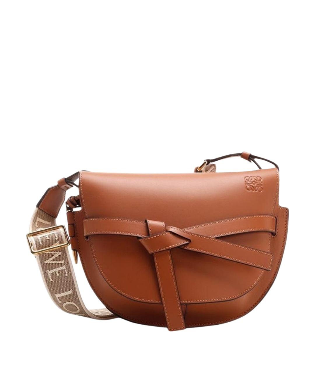 LOEWE Коричневая кожаная сумка через плечо, фото 1