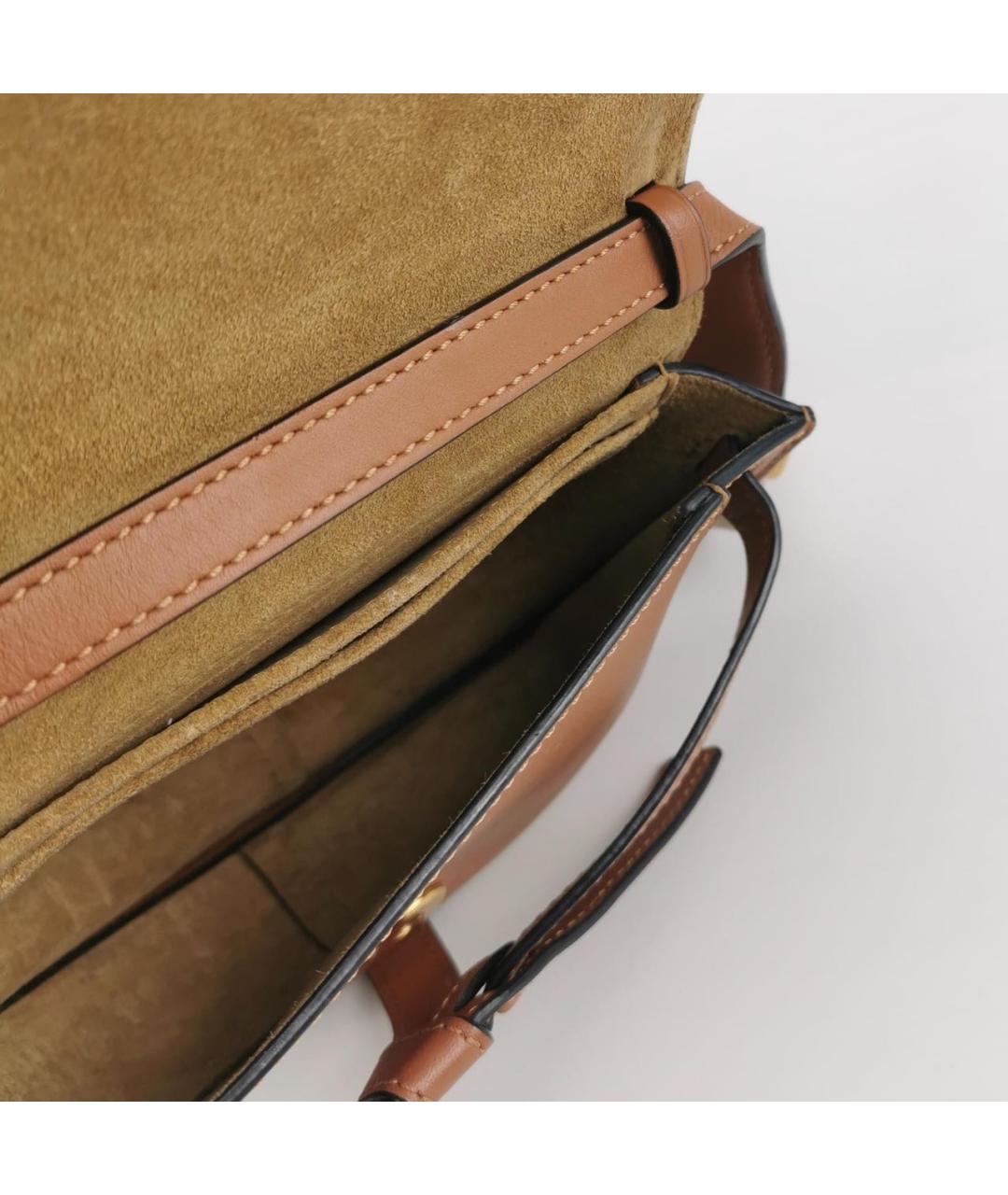 LOEWE Коричневая кожаная сумка через плечо, фото 4