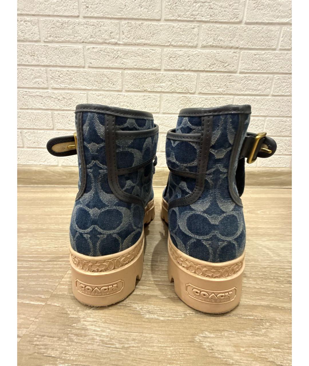 COACH Синие ботинки, фото 4