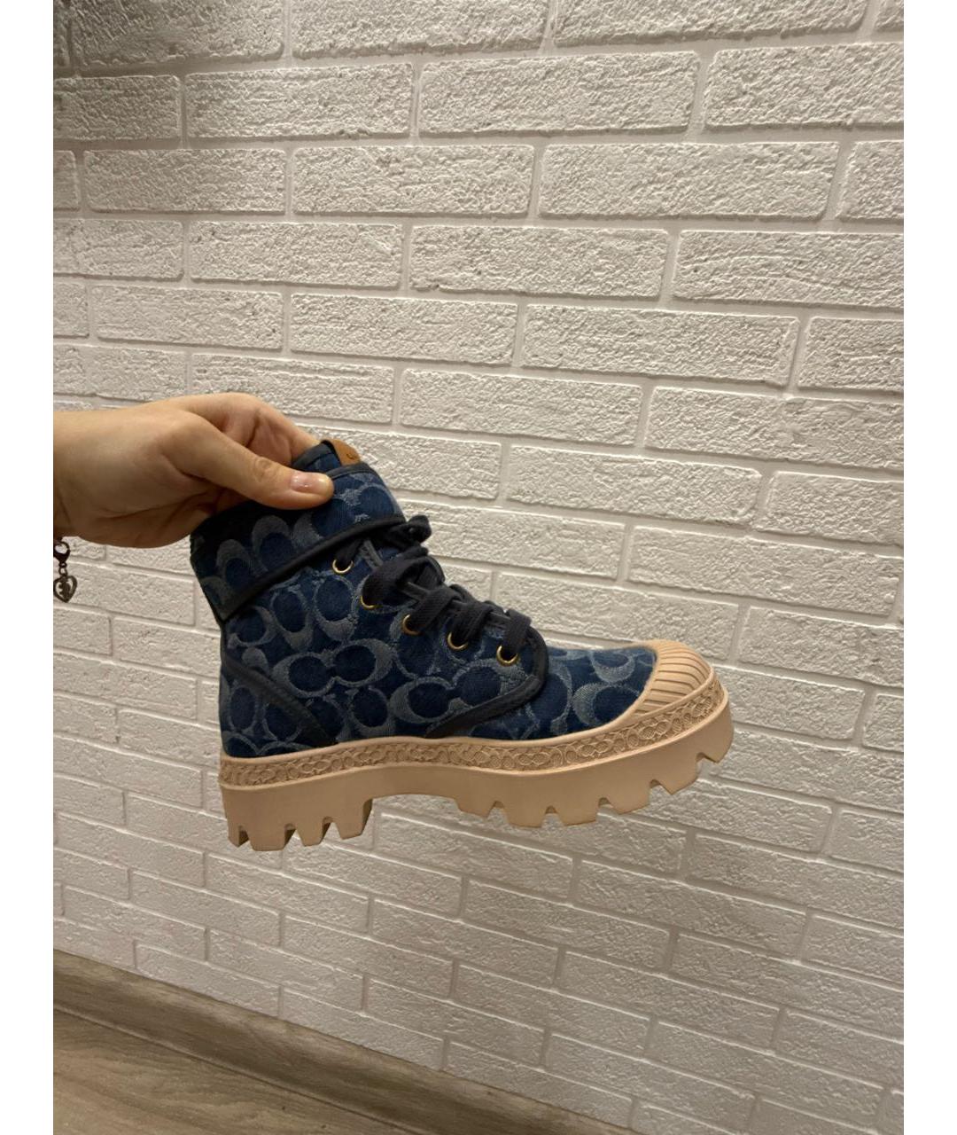 COACH Синие ботинки, фото 5