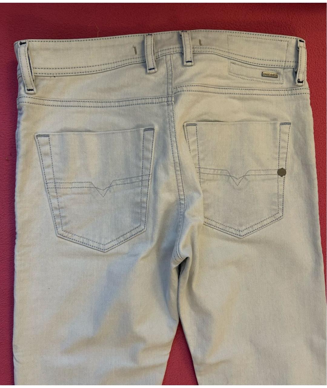 DIESEL Голубые хлопко-эластановые джинсы скинни, фото 2