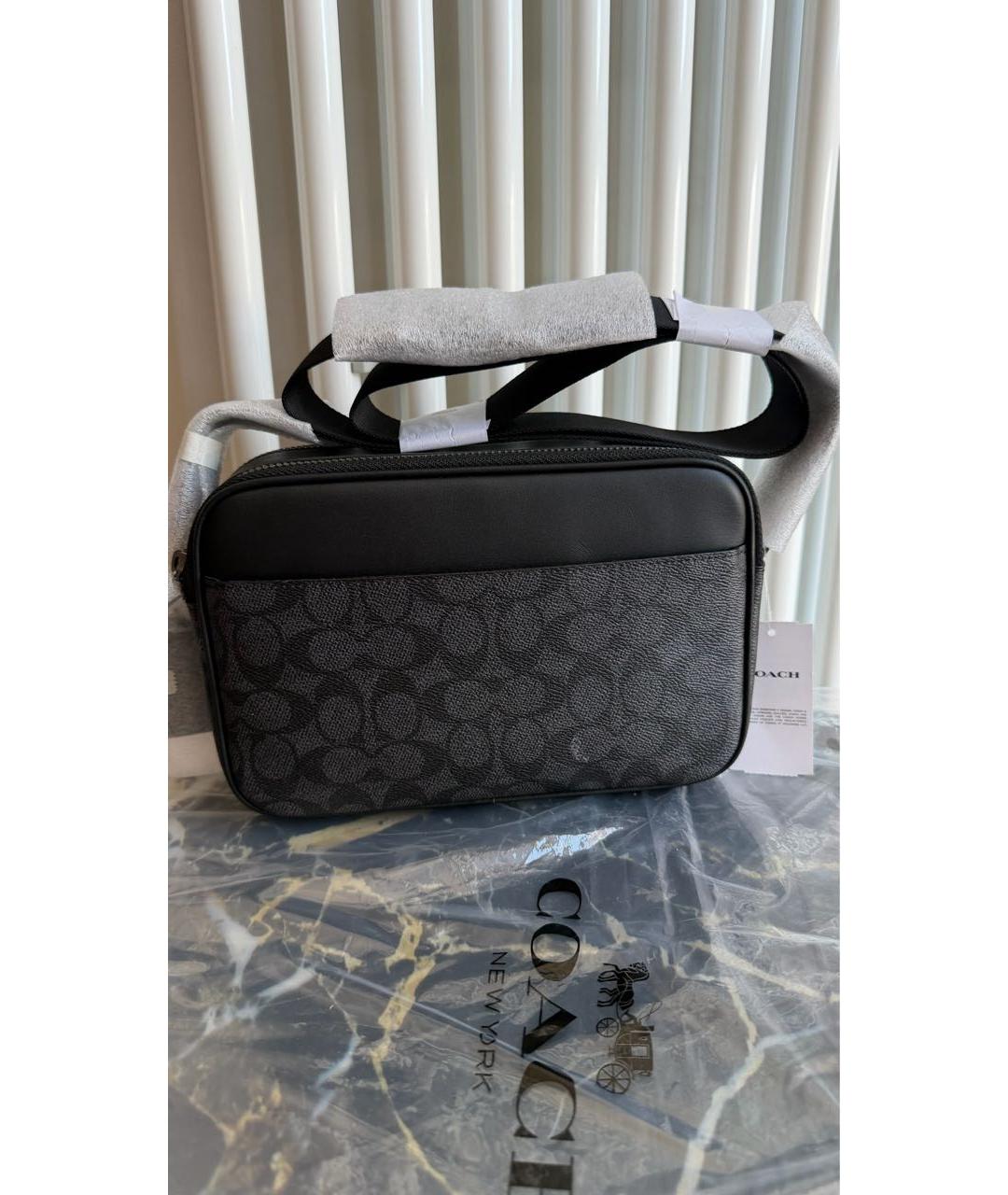 COACH Черная кожаная сумка на плечо, фото 3