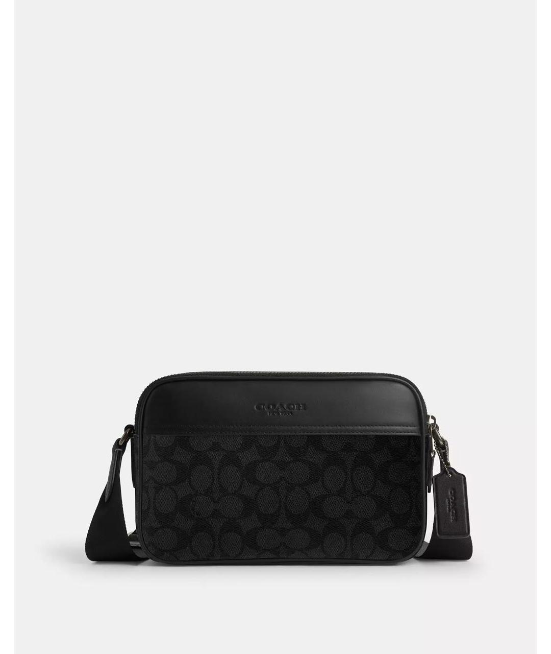 COACH Черная кожаная сумка на плечо, фото 9