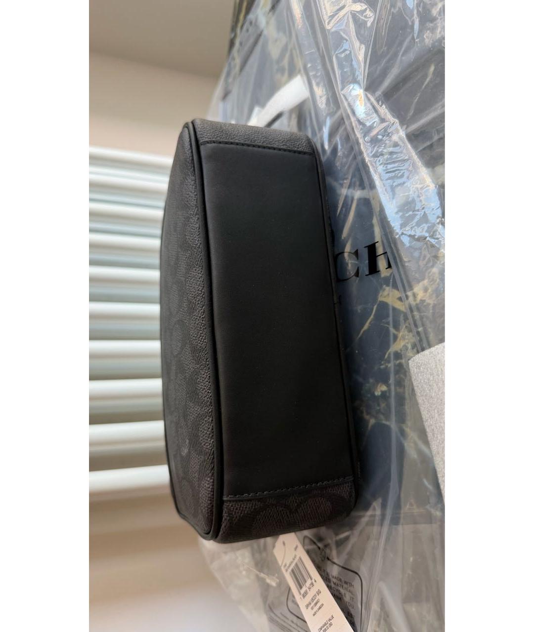 COACH Черная кожаная сумка на плечо, фото 4