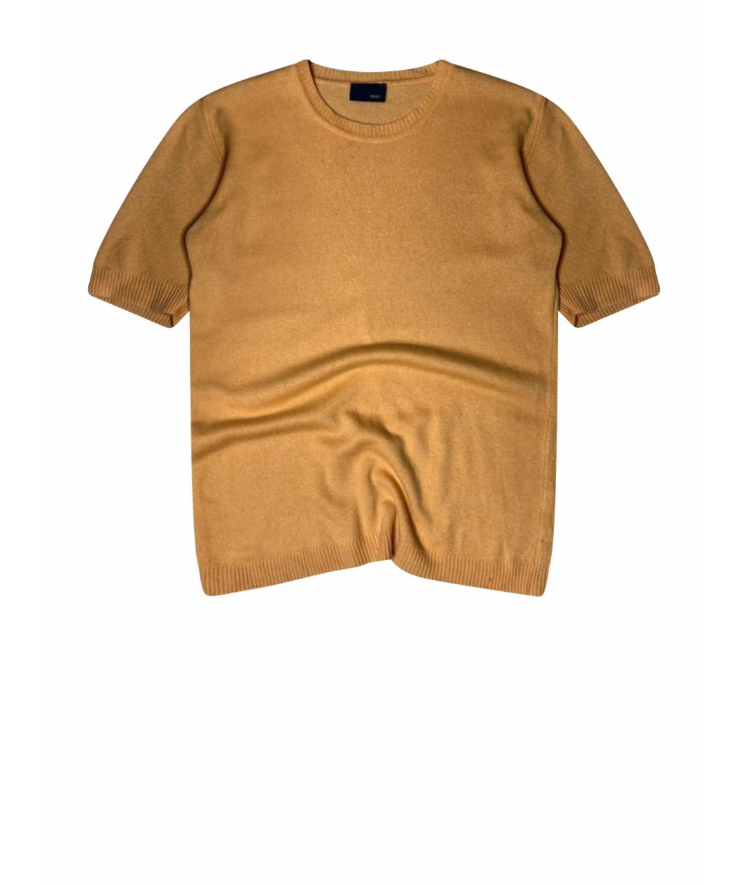 FENDI Оранжевая шерстяная футболка, фото 1