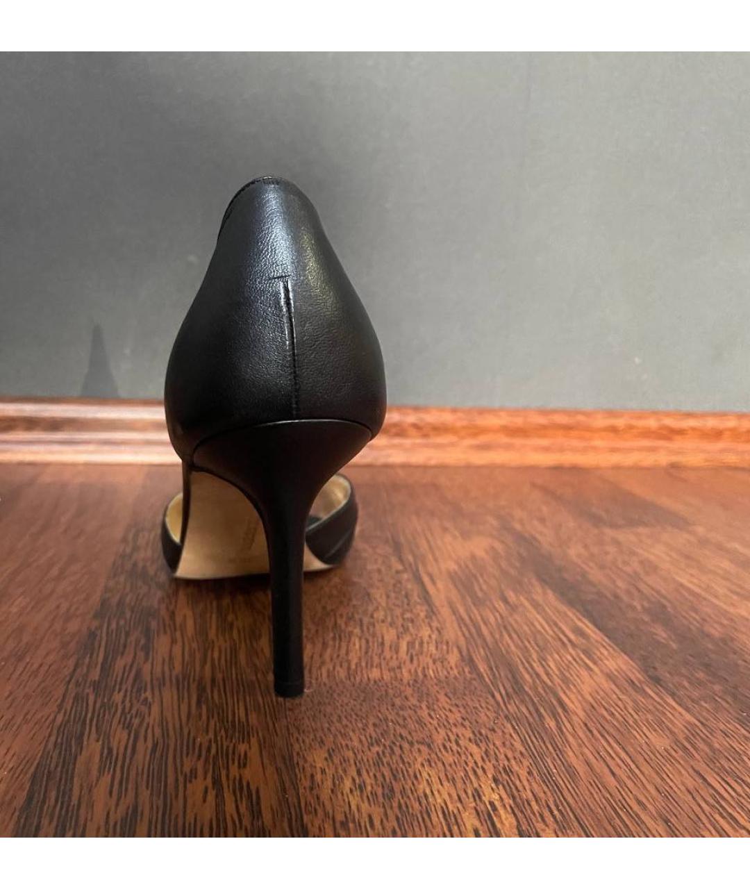 MANOLO BLAHNIK Черные кожаные босоножки, фото 3