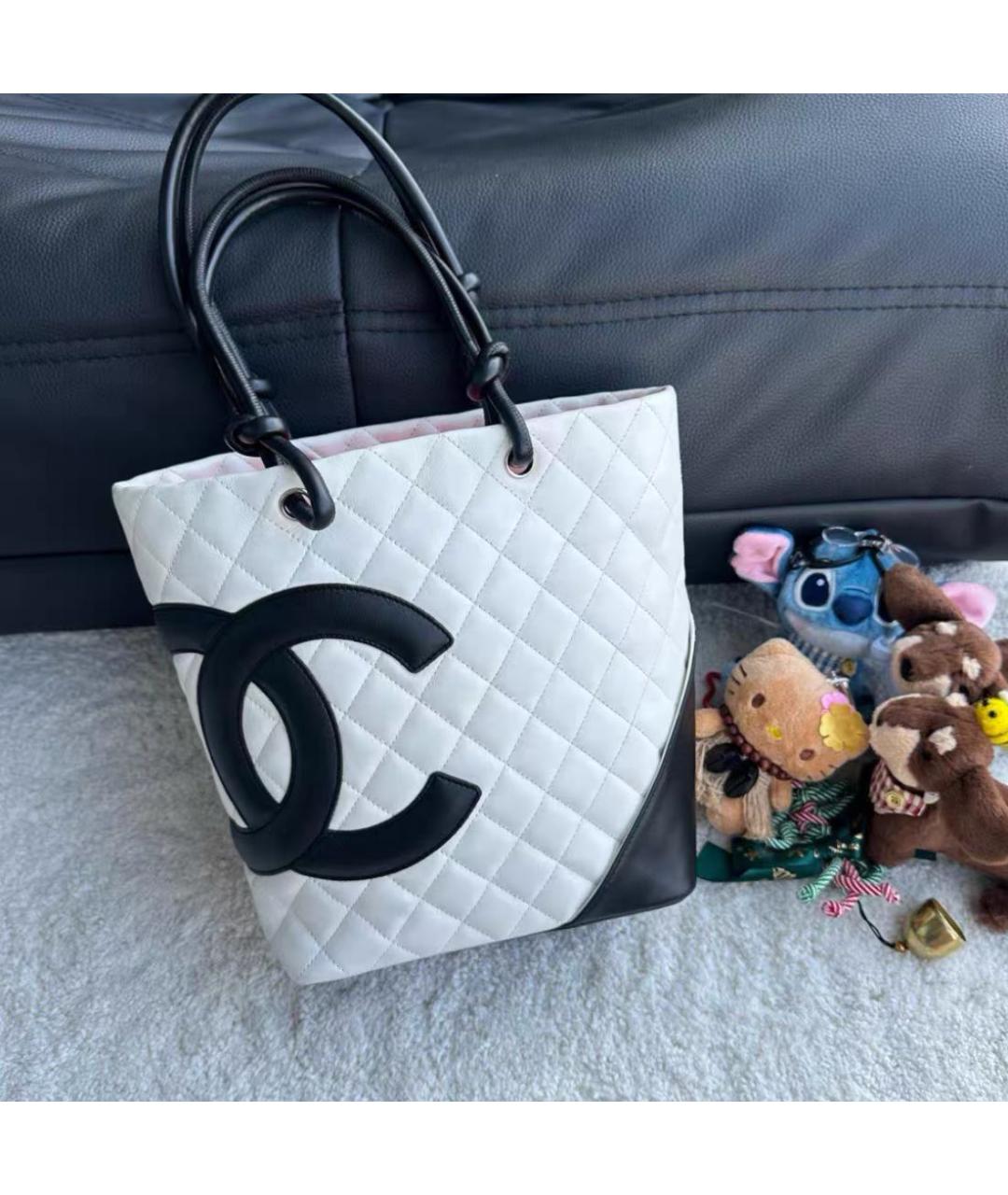 CHANEL Белая кожаная сумка тоут, фото 2