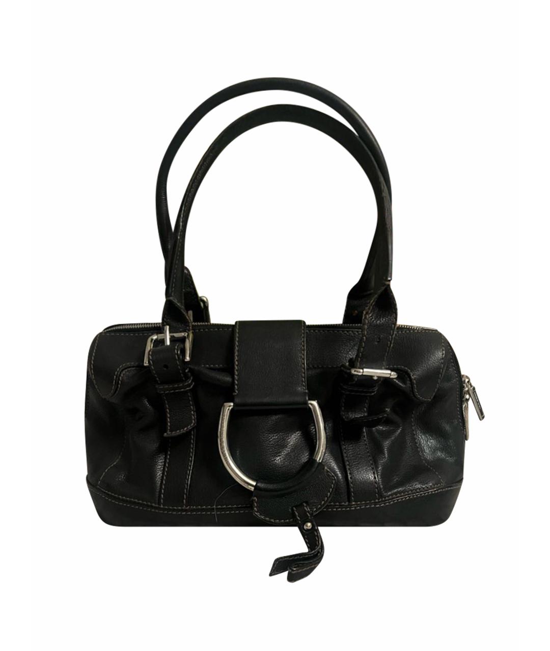 DOLCE&GABBANA Черная кожаная сумка с короткими ручками, фото 1