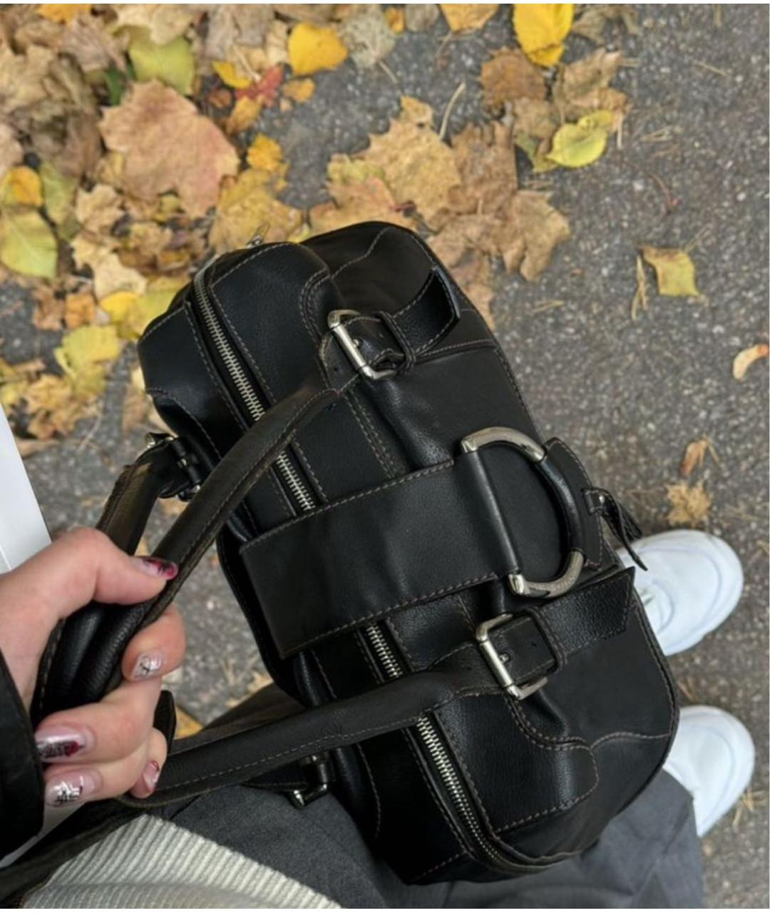 DOLCE&GABBANA Черная кожаная сумка с короткими ручками, фото 6