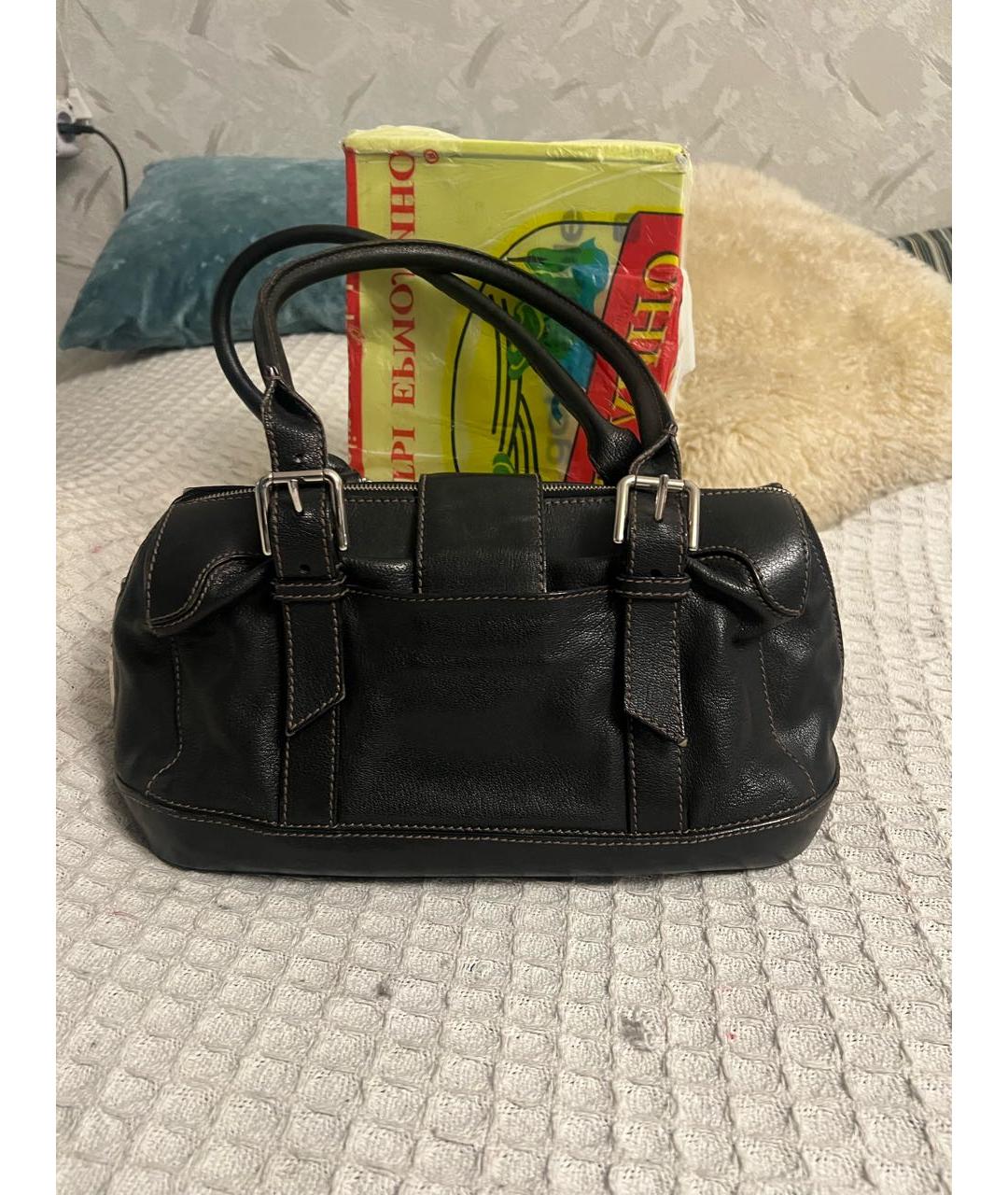 DOLCE&GABBANA Черная кожаная сумка с короткими ручками, фото 3