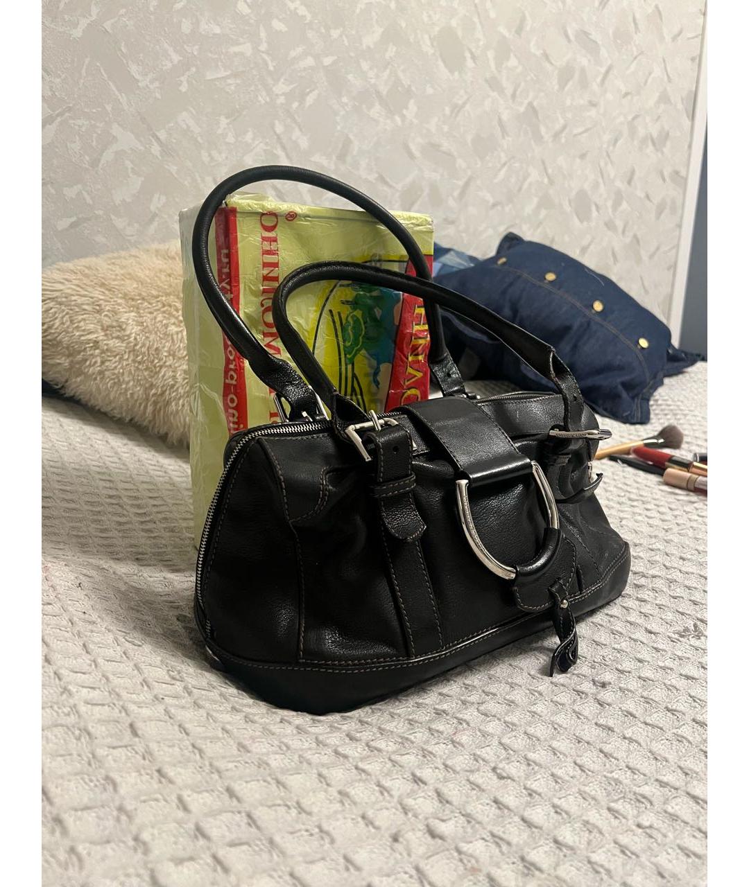 DOLCE&GABBANA Черная кожаная сумка с короткими ручками, фото 2