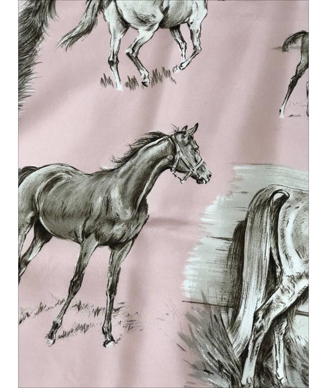 HERMES Розовый шелковый платок, фото 4