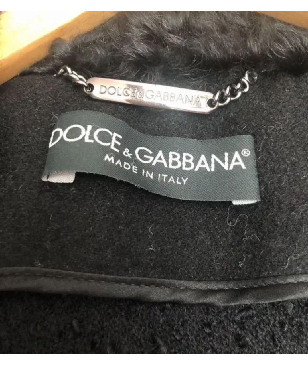 DOLCE&GABBANA Черное шерстяное пальто, фото 2