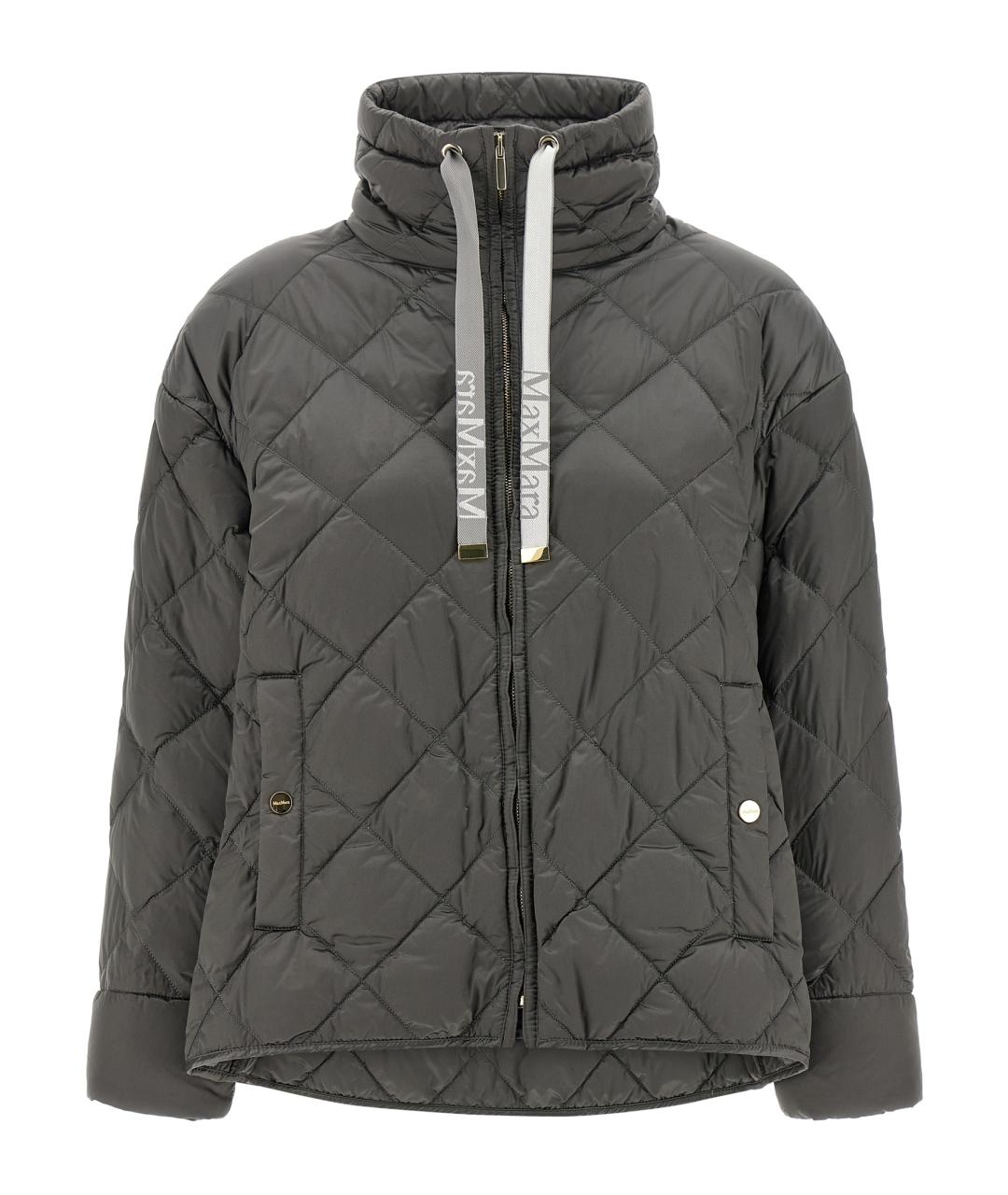 MAX MARA Серый полиамидовый пуховик, фото 1