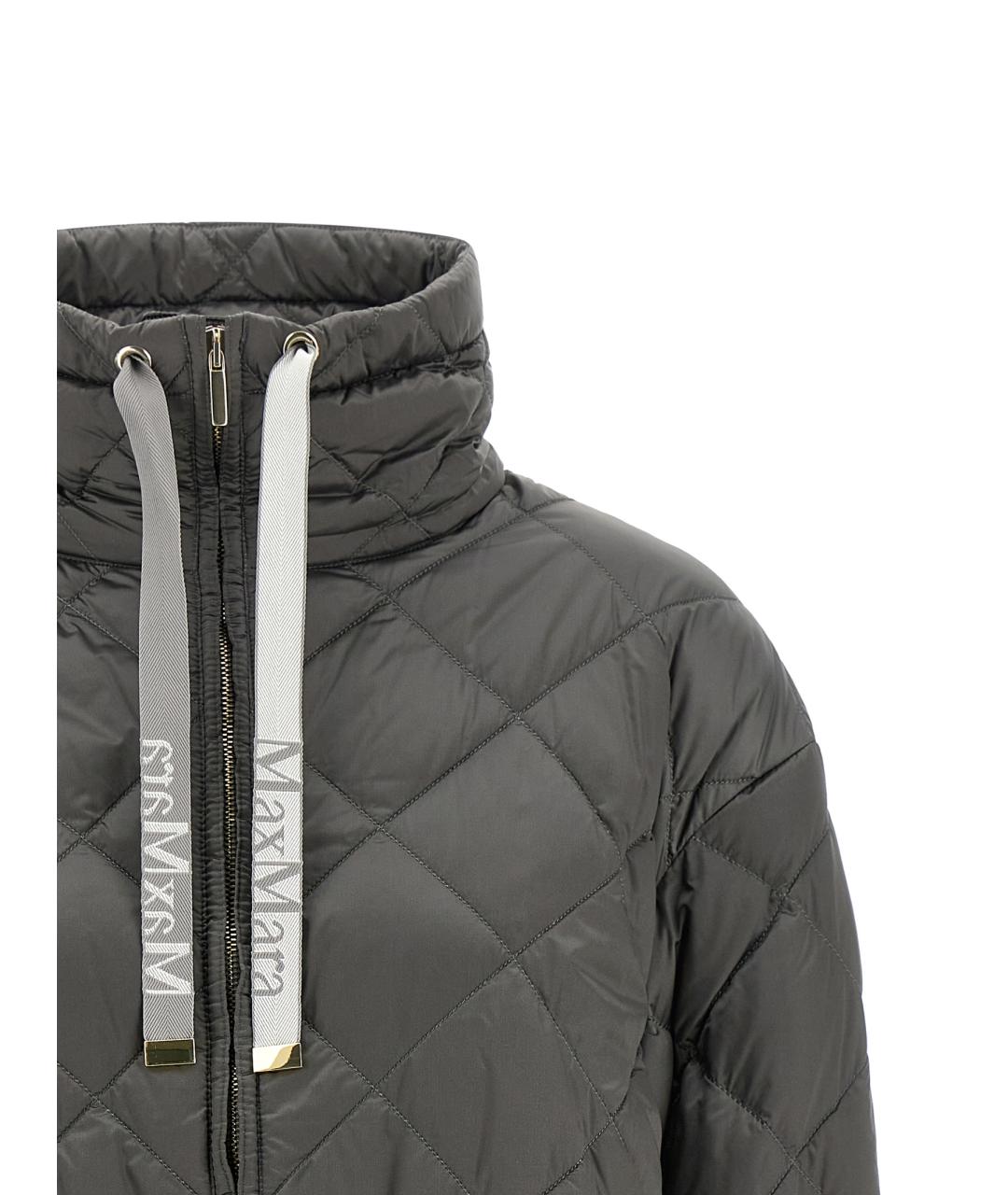 MAX MARA Серый полиамидовый пуховик, фото 3