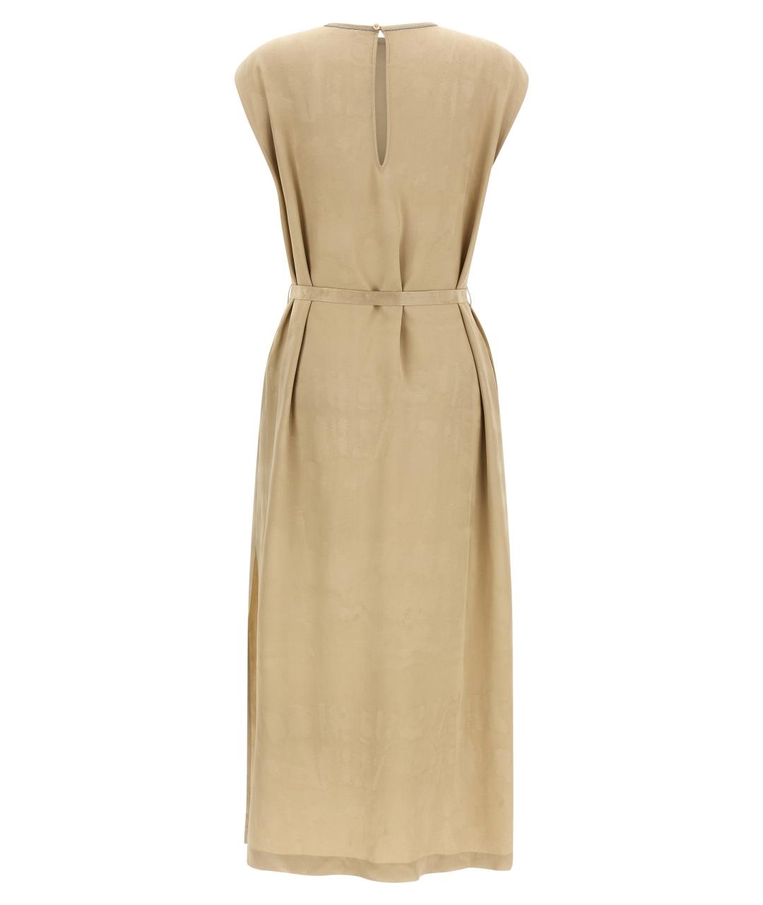PESERICO Бежевое вискозное повседневное платье, фото 2