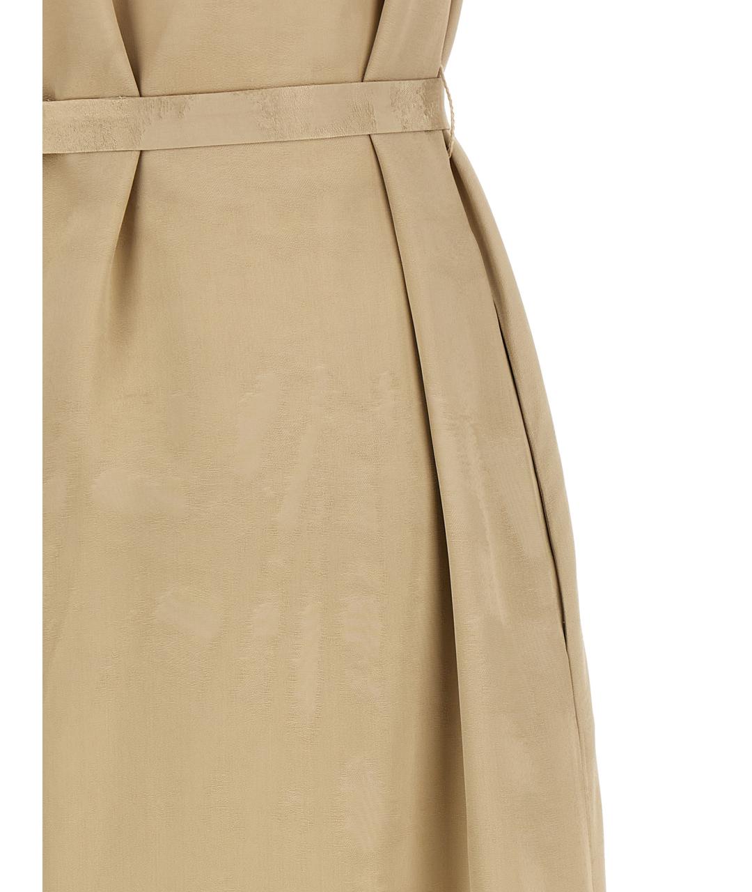 PESERICO Бежевое вискозное повседневное платье, фото 4
