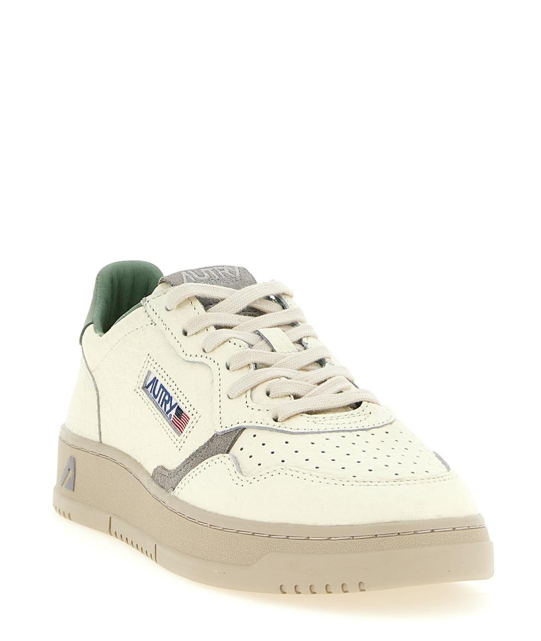 AUTRY Белые кожаные низкие кроссовки / кеды, фото 2