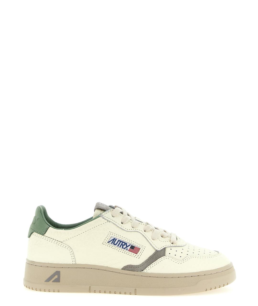 AUTRY Белые кожаные низкие кроссовки / кеды, фото 1