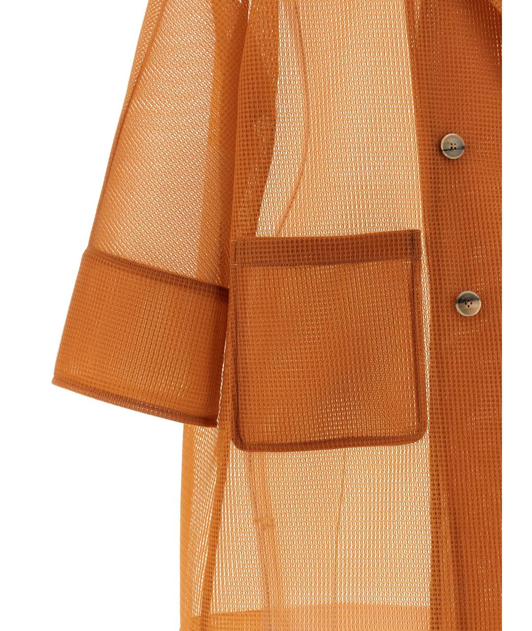 HERNO Оранжевый полиэстеровый тренч/плащ, фото 4