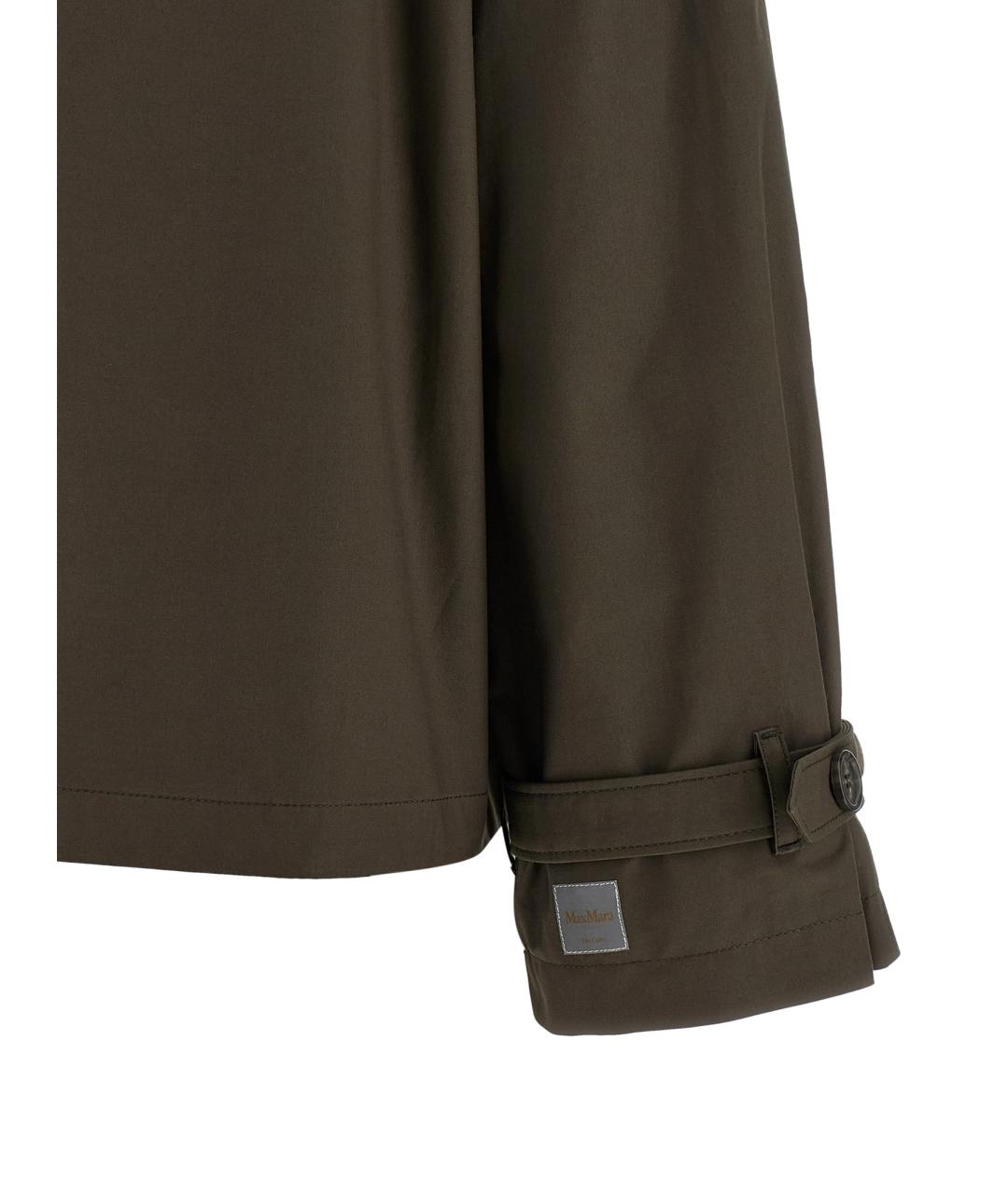 MAX MARA Зеленый хлопковый тренч/плащ, фото 4