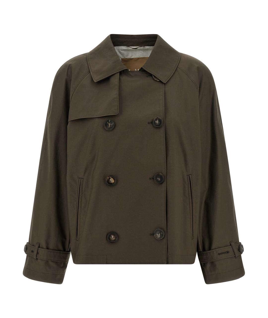 MAX MARA Зеленый хлопковый тренч/плащ, фото 1