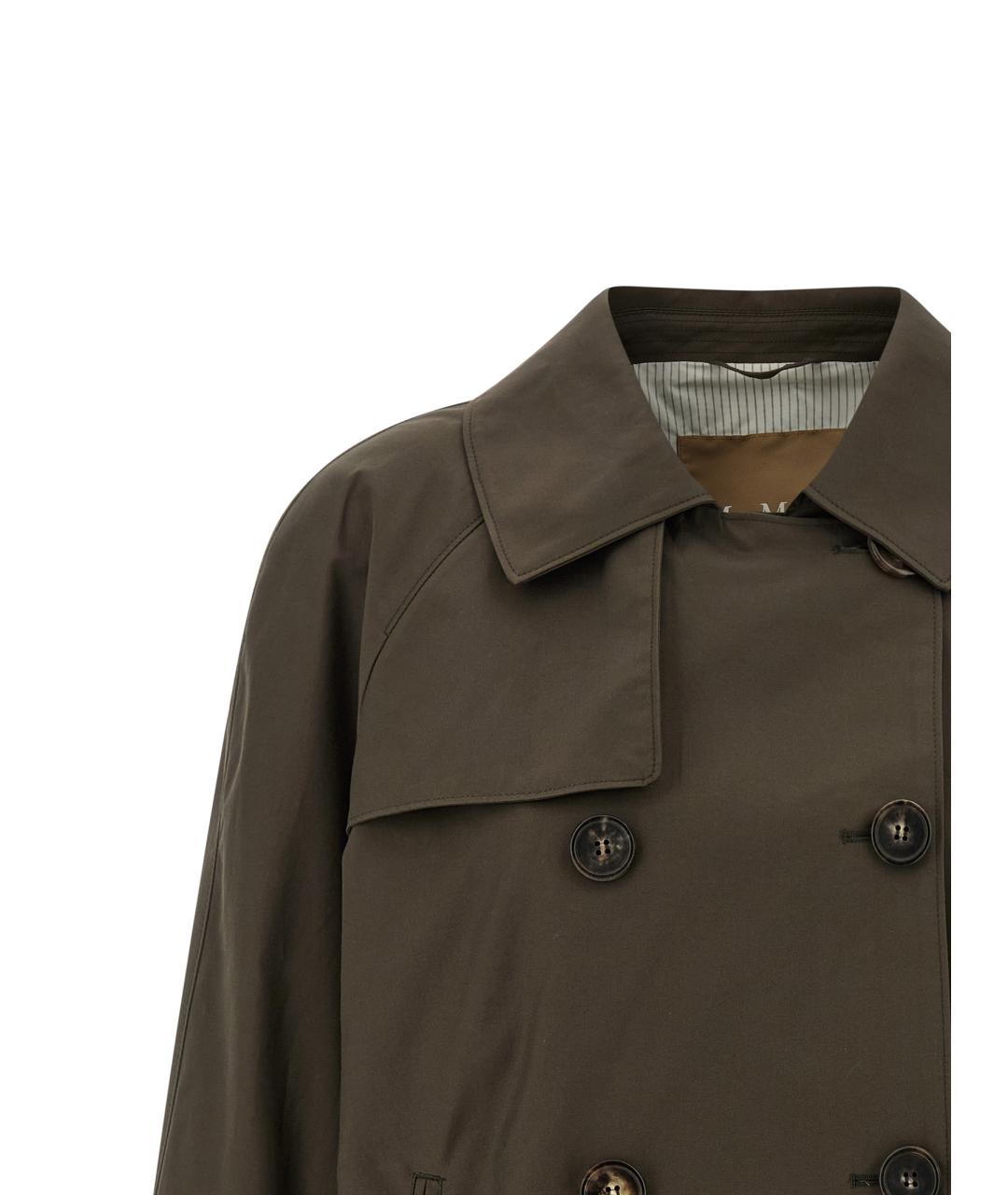 MAX MARA Зеленый хлопковый тренч/плащ, фото 3