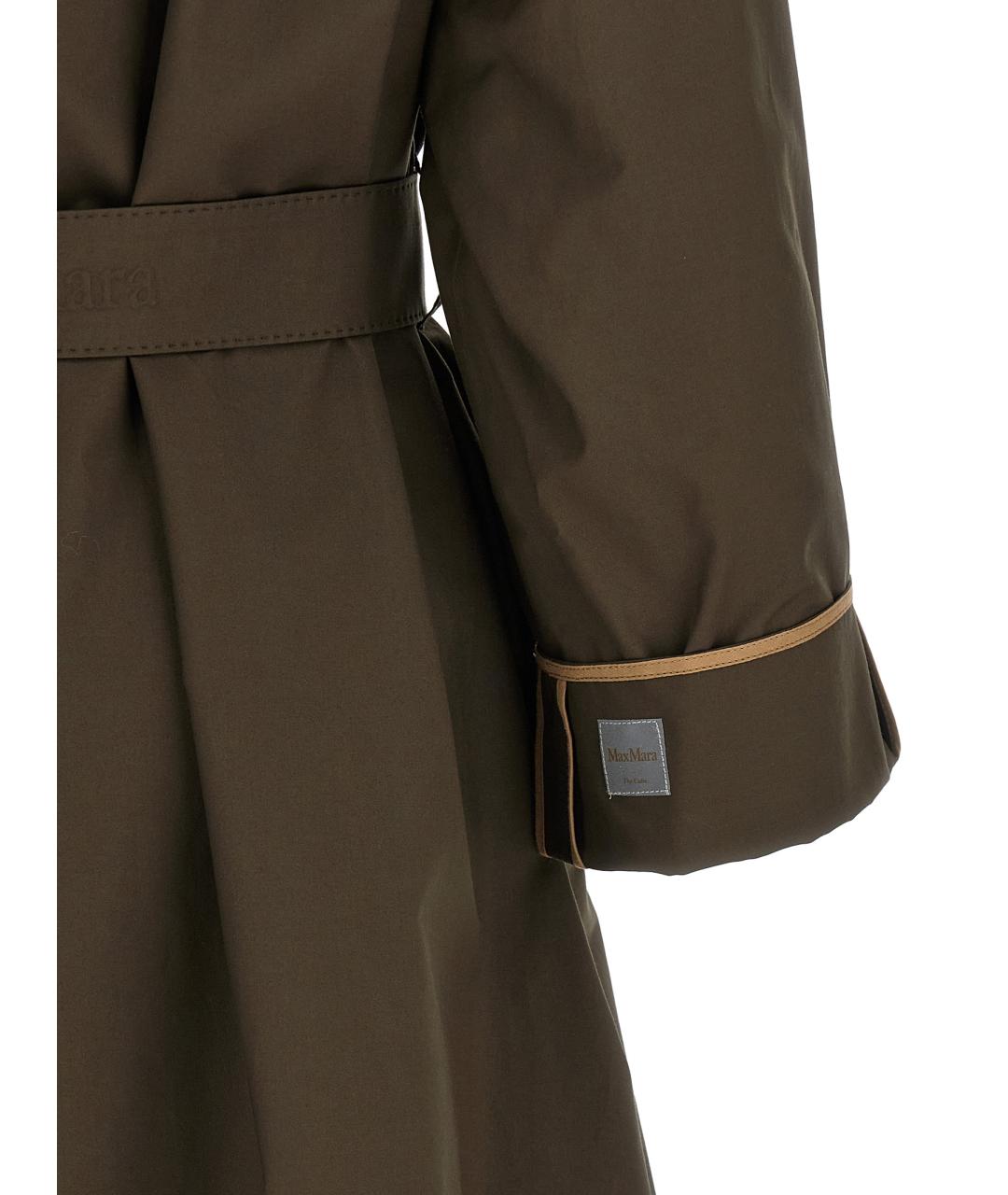 MAX MARA Зеленый хлопковый тренч/плащ, фото 4