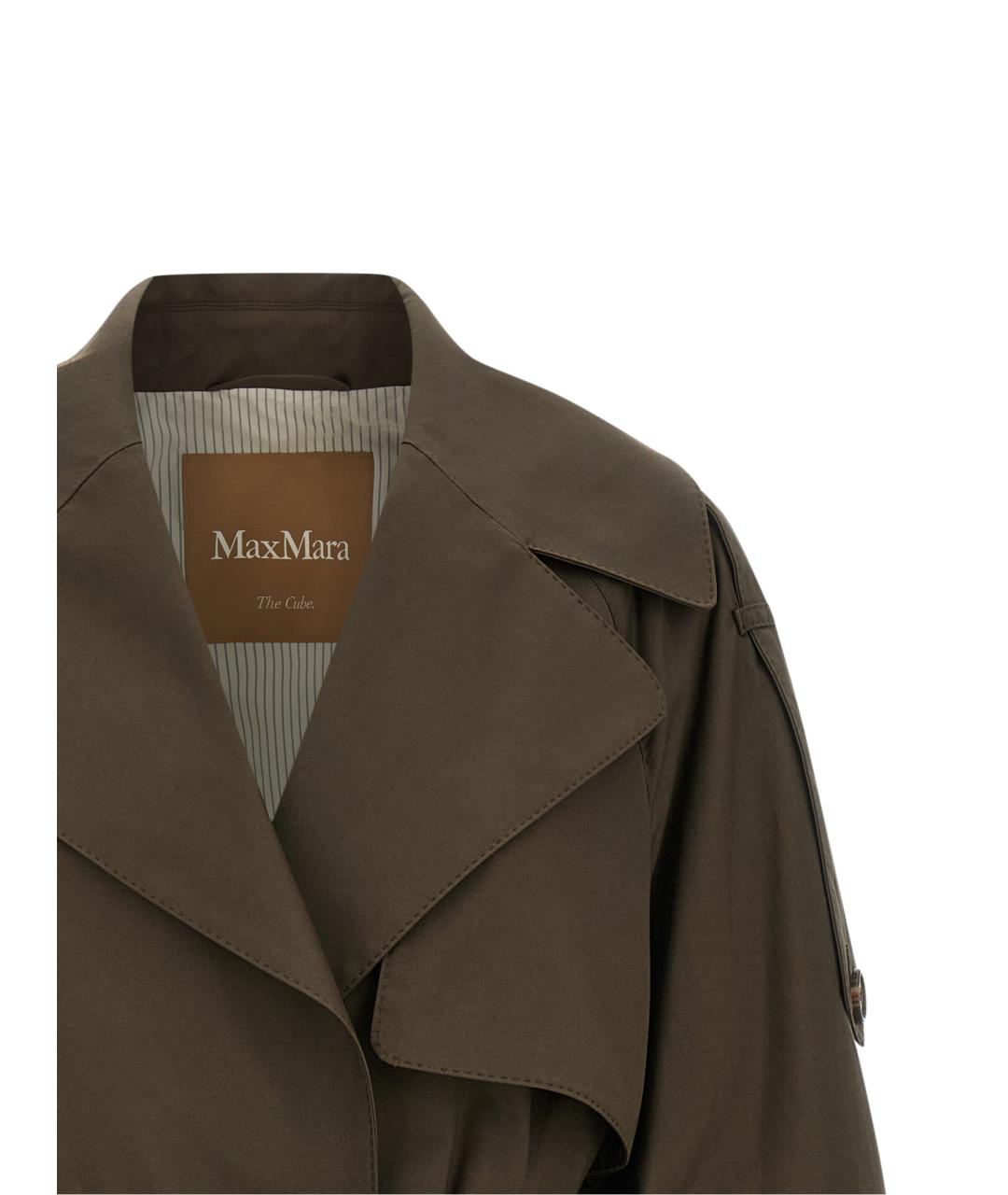 MAX MARA Зеленый хлопковый тренч/плащ, фото 3
