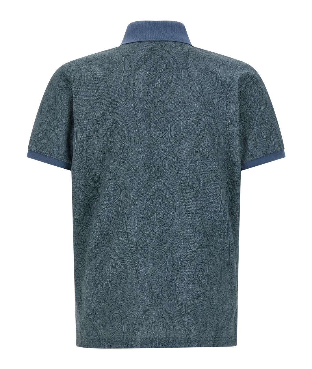ETRO Синее хлопковое поло с коротким рукавом, фото 2