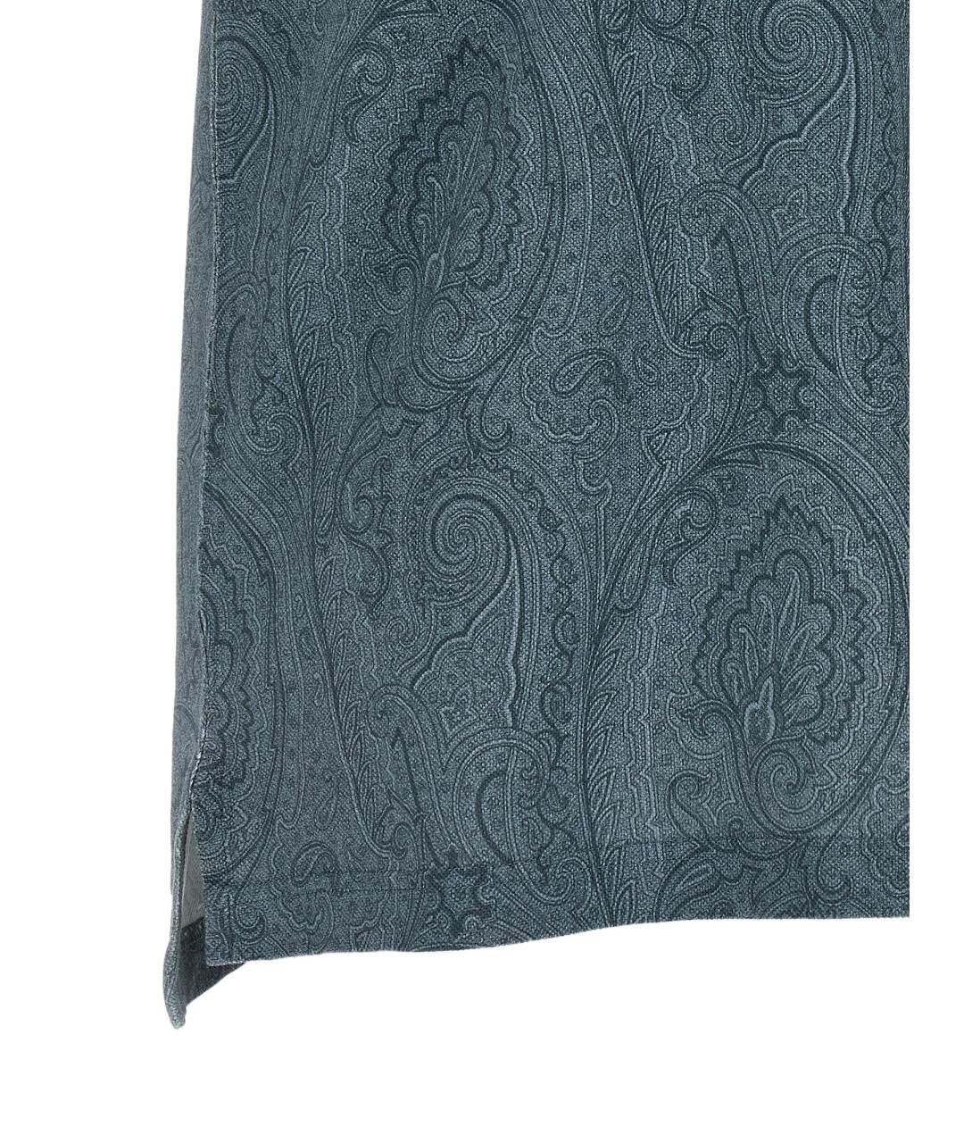 ETRO Синее хлопковое поло с коротким рукавом, фото 4