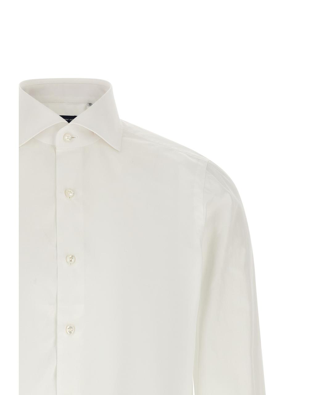 FINAMORE Белая хлопковая классическая рубашка, фото 3