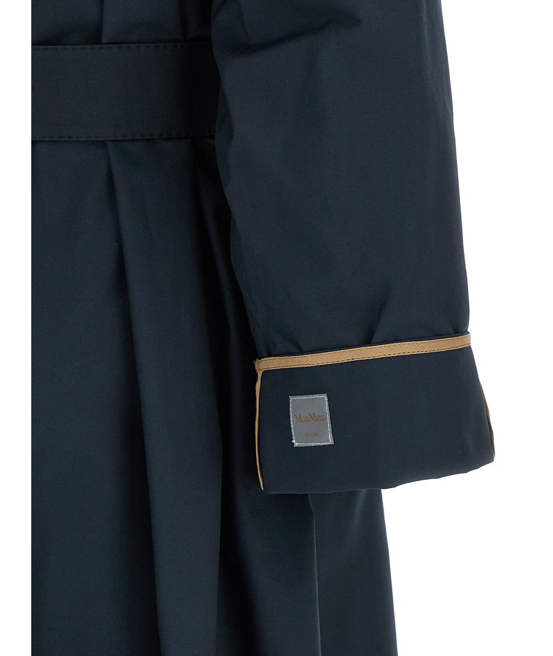 MAX MARA Синий хлопковый тренч/плащ, фото 4