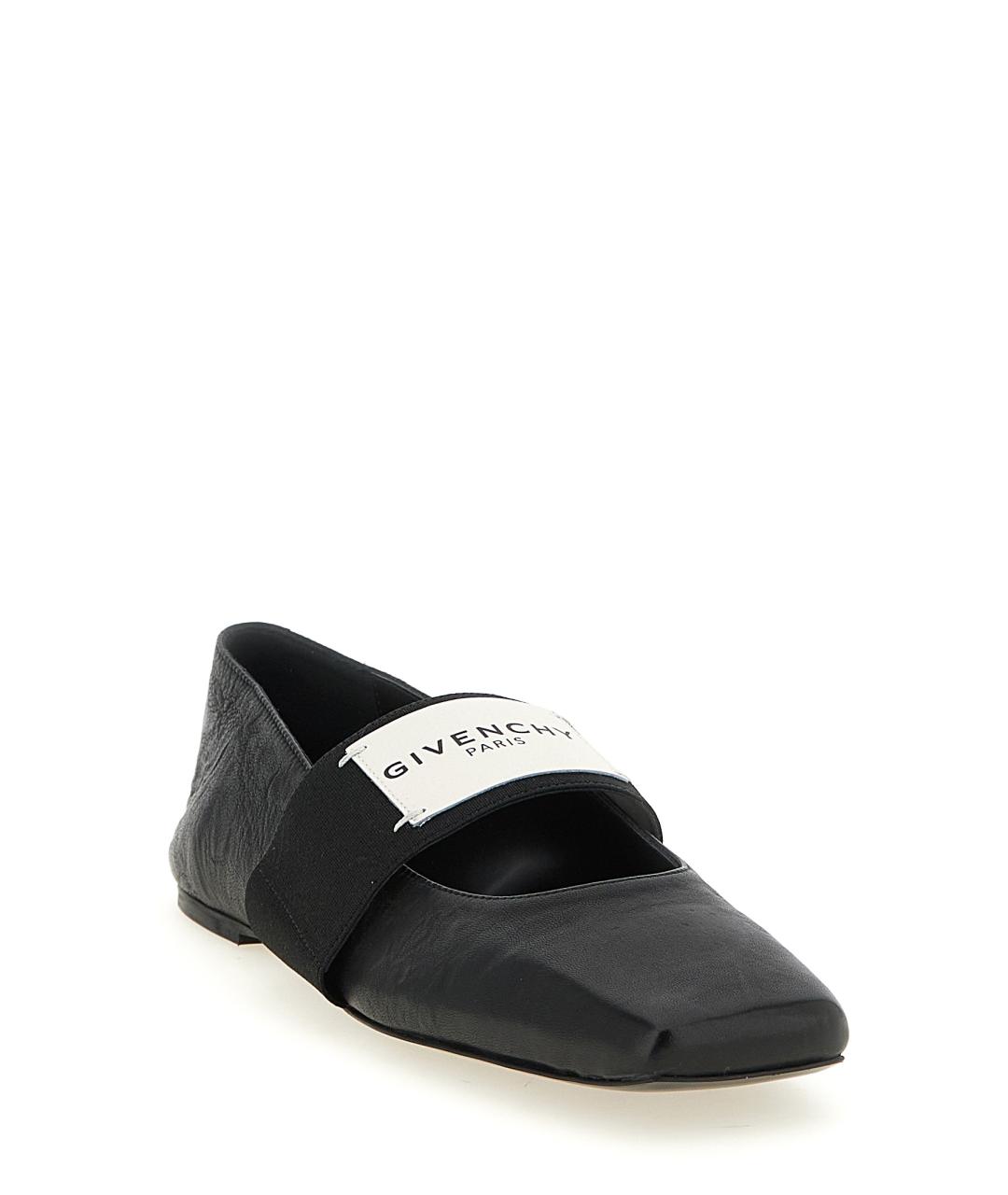 GIVENCHY Черные кожаные балетки, фото 2