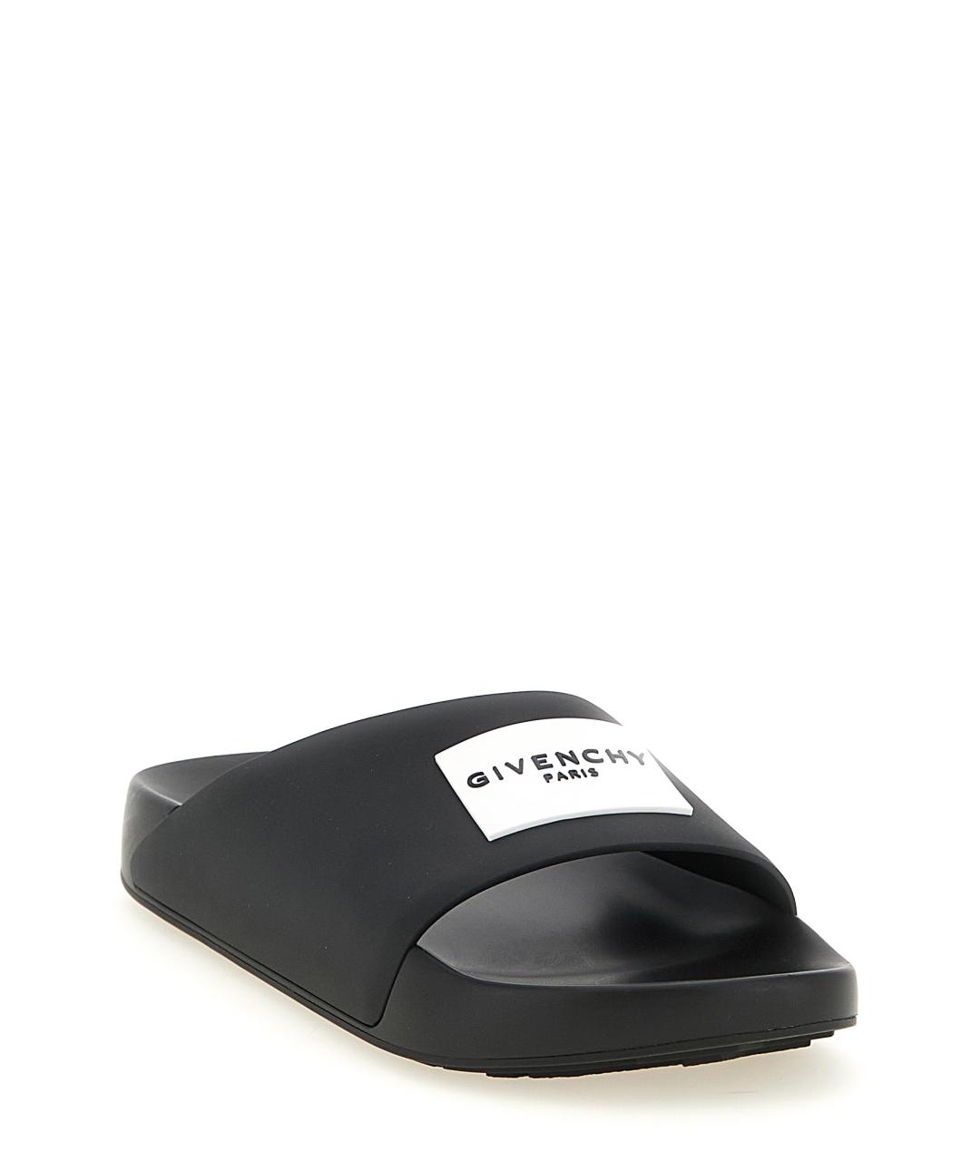 GIVENCHY Черные резиновые шлепанцы, фото 2