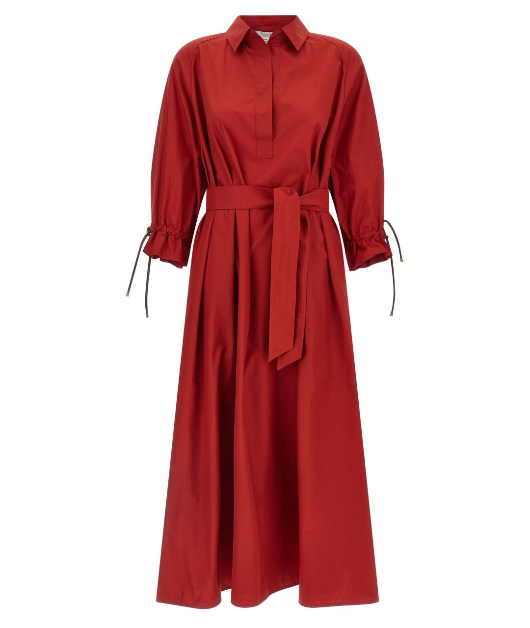 MAX MARA Красное хлопковое повседневное платье, фото 1