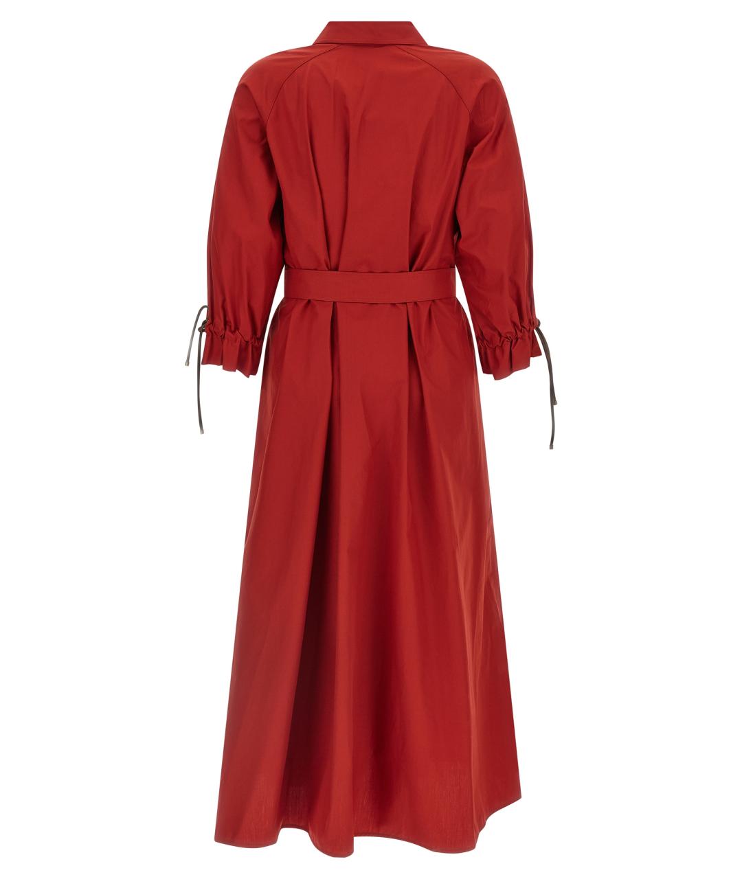 MAX MARA Красное хлопковое повседневное платье, фото 3