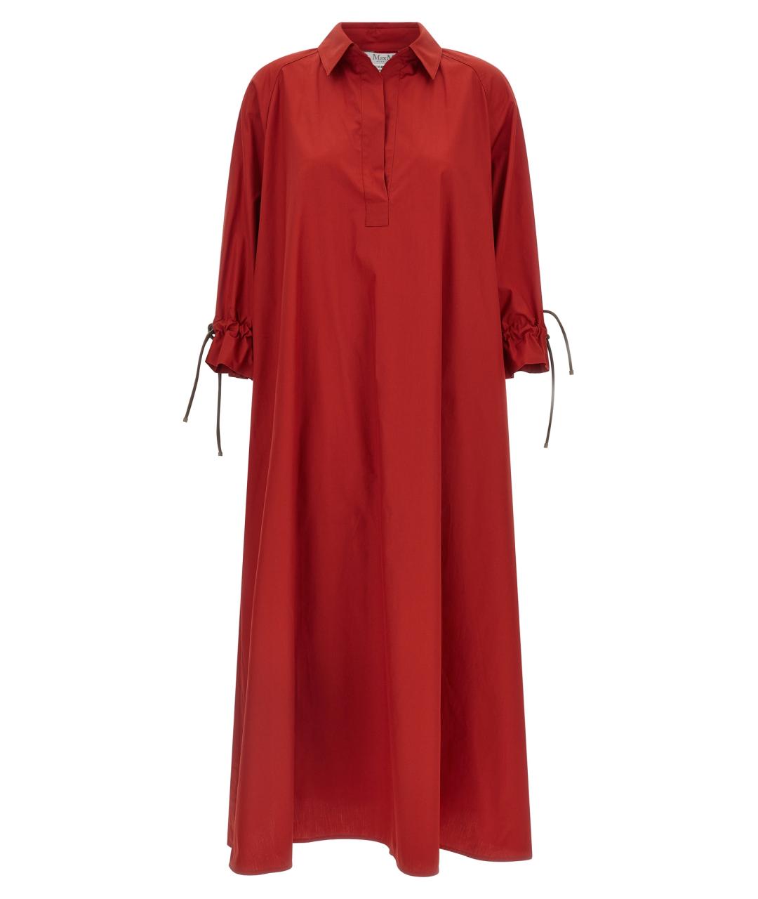 MAX MARA Красное хлопковое повседневное платье, фото 2