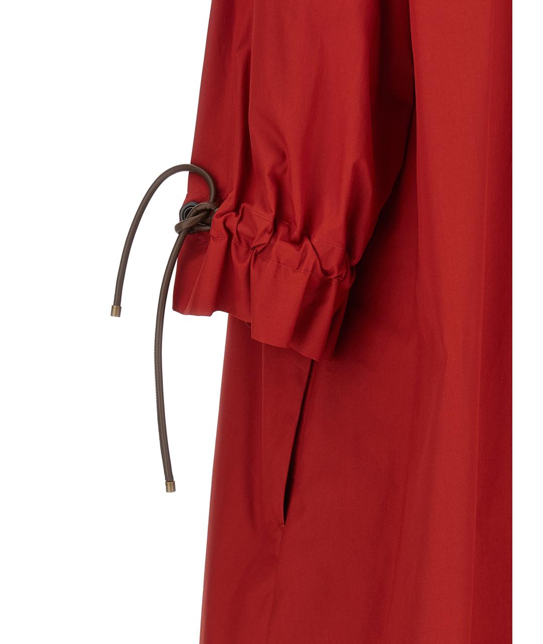 MAX MARA Красное хлопковое повседневное платье, фото 5