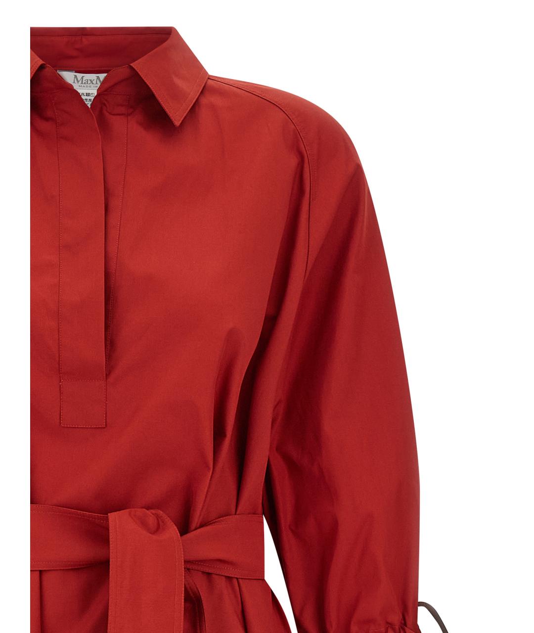 MAX MARA Красное хлопковое повседневное платье, фото 4