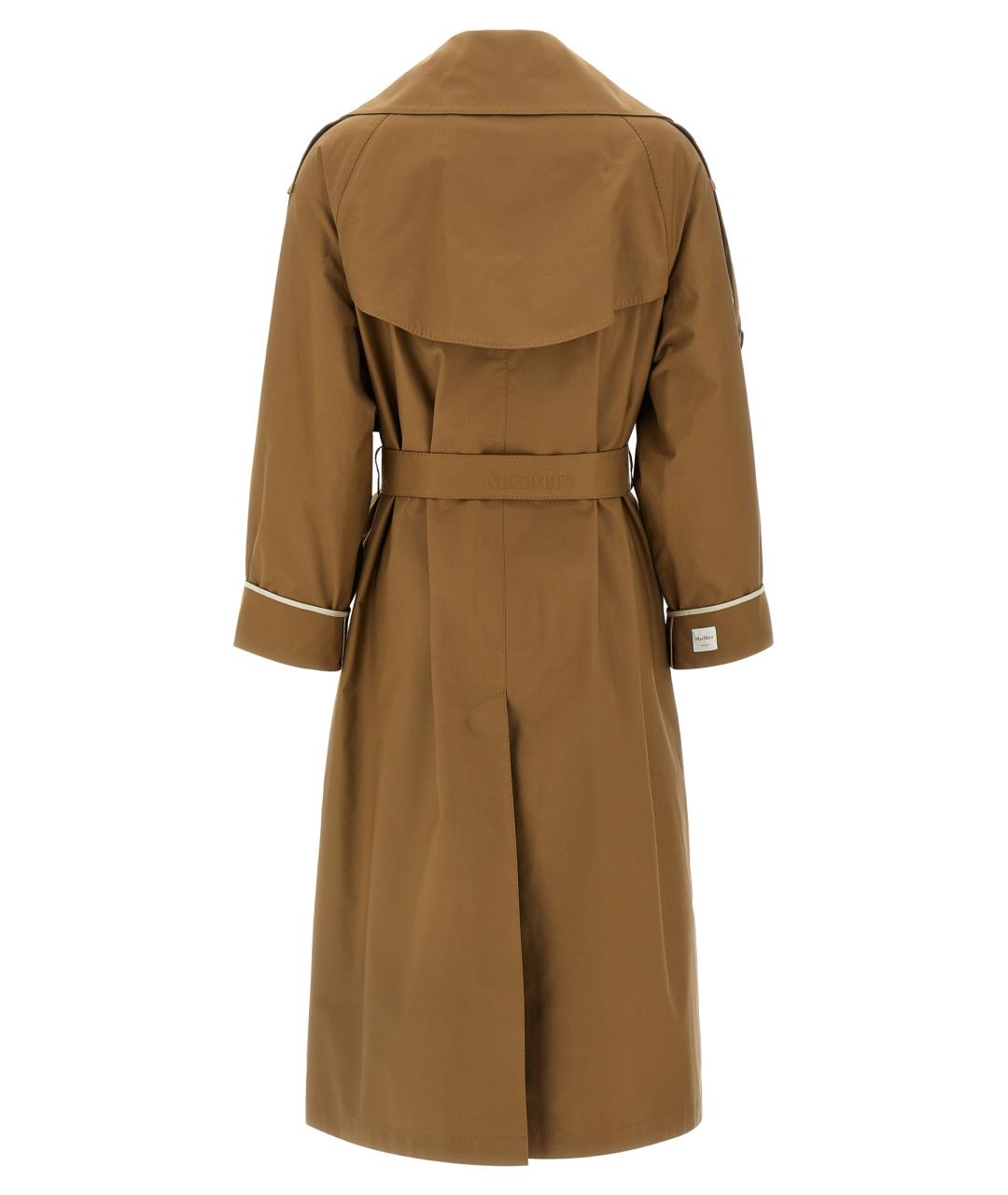 MAX MARA Коричневый хлопковый тренч/плащ, фото 2