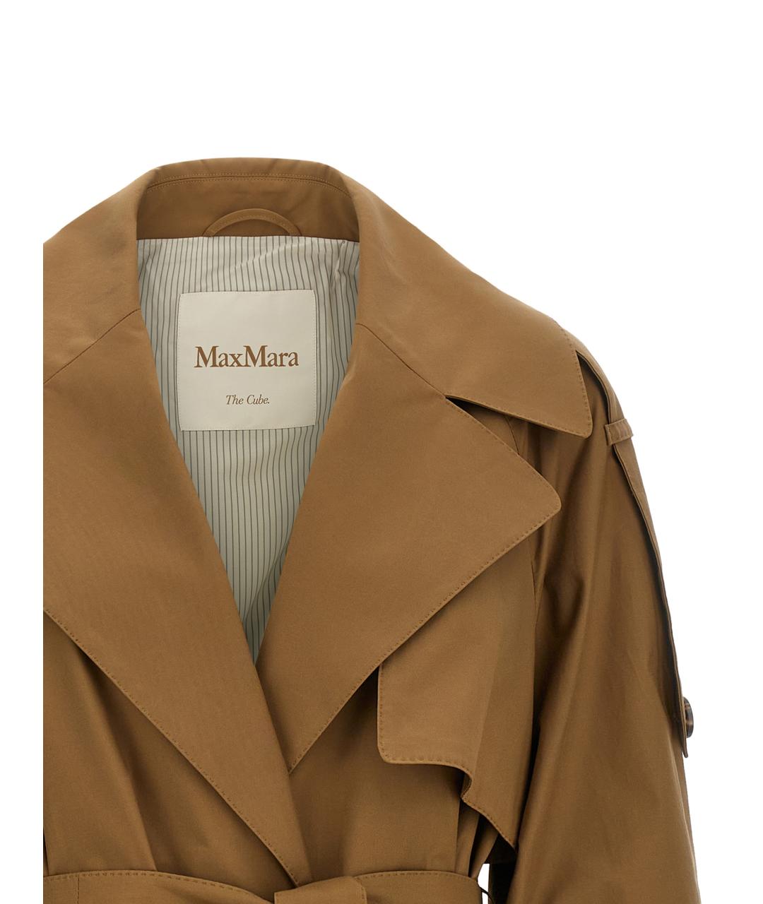 MAX MARA Коричневый хлопковый тренч/плащ, фото 3