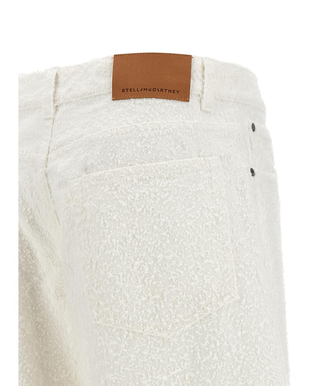 STELLA MCCARTNEY Белые хлопковые прямые джинсы, фото 4