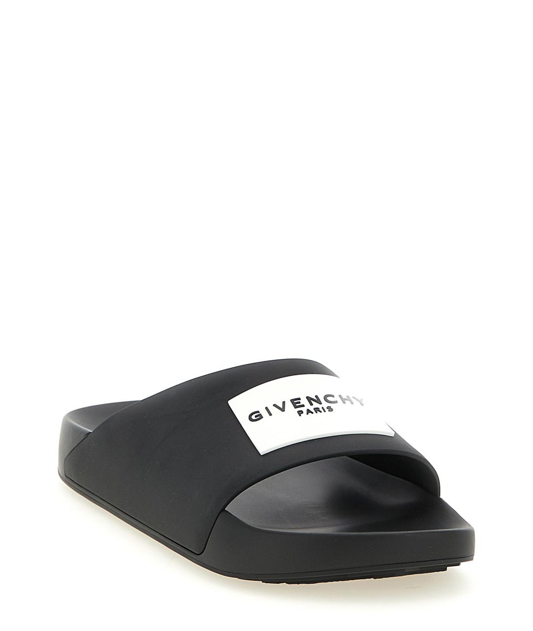 GIVENCHY Черные резиновые шлепанцы, фото 2