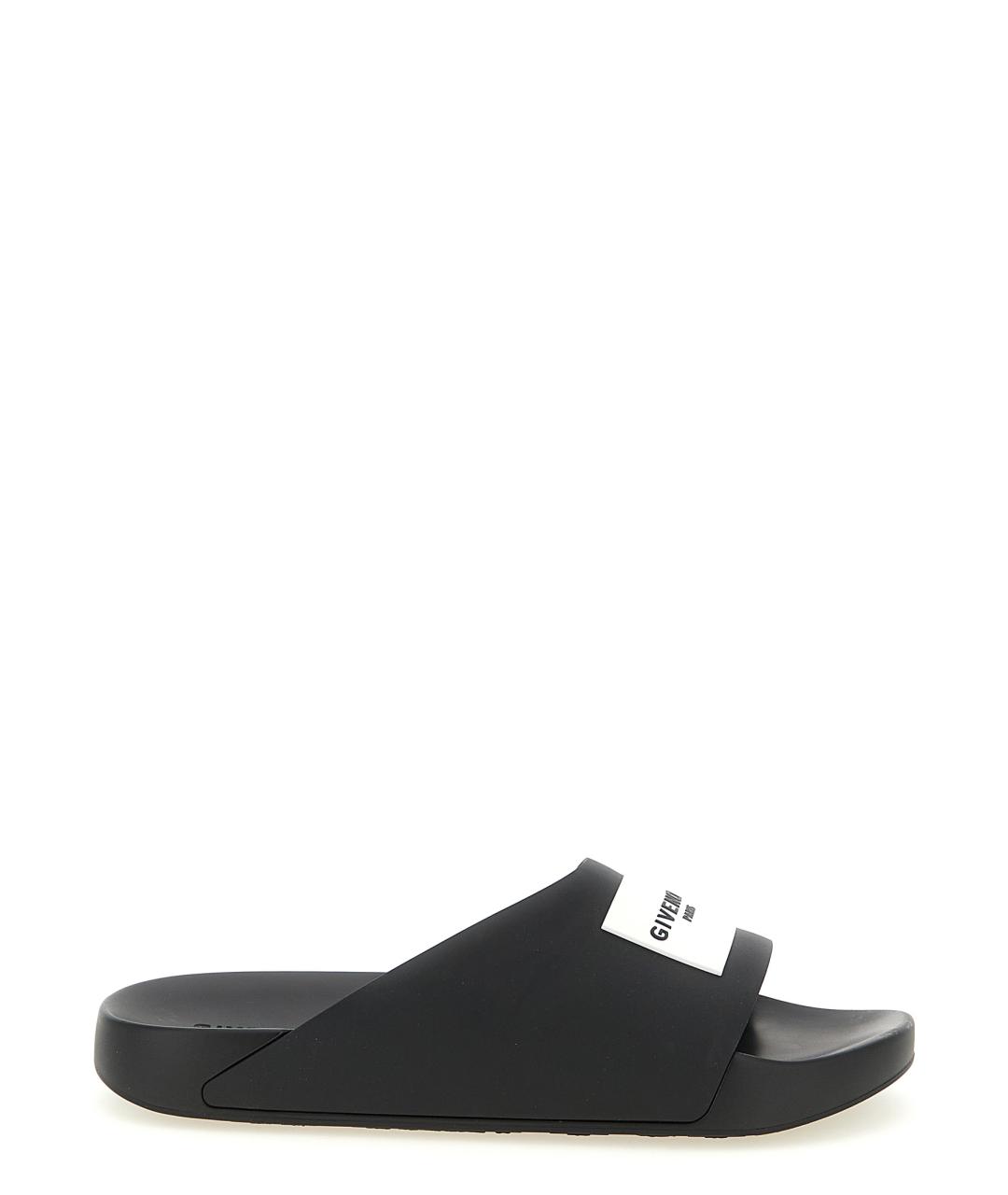 GIVENCHY Черные резиновые шлепанцы, фото 1