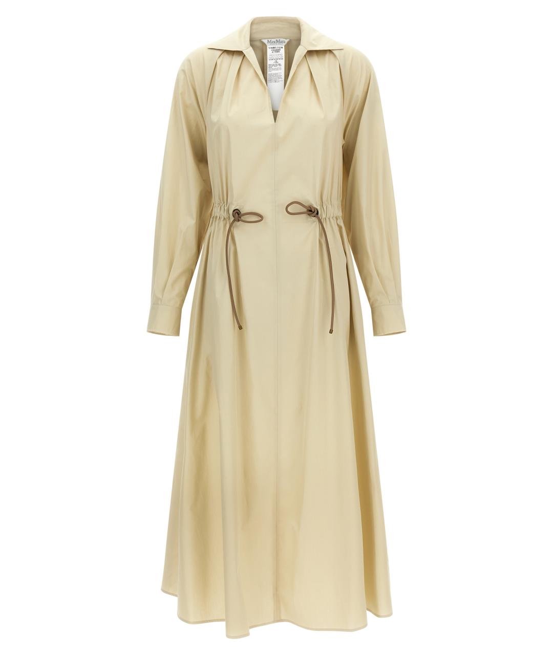 MAX MARA Бежевое хлопковое повседневное платье, фото 1