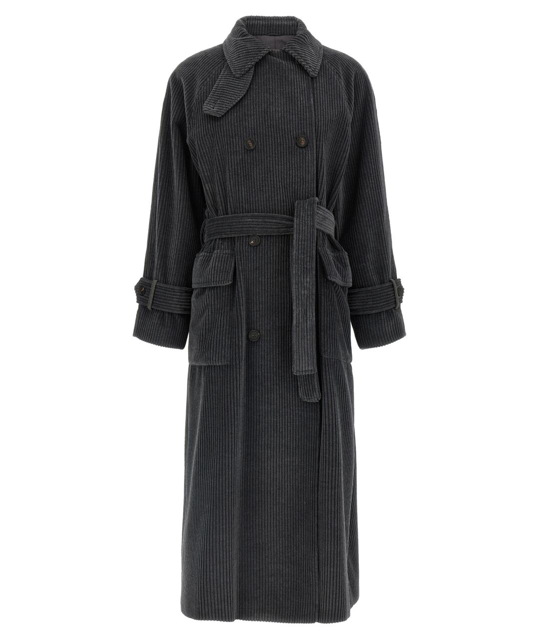 BRUNELLO CUCINELLI Серое хлопковое пальто, фото 1