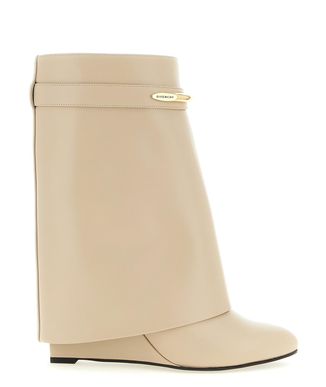 GIVENCHY Бежевые кожаные полусапоги, фото 1