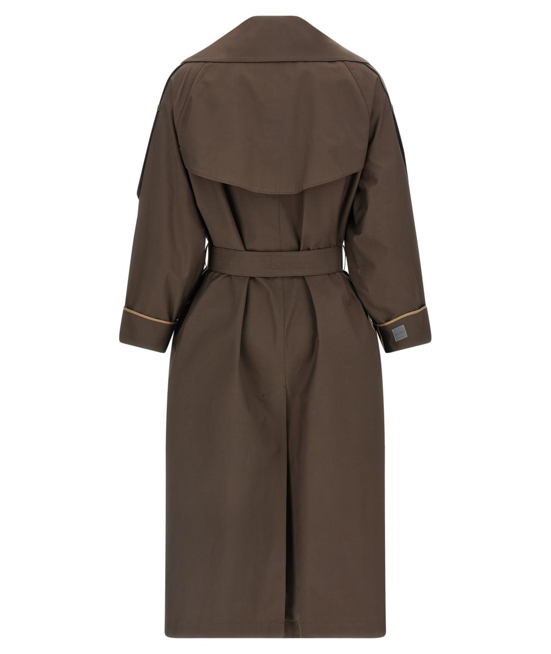 MAX MARA Коричневый хлопковый тренч/плащ, фото 2