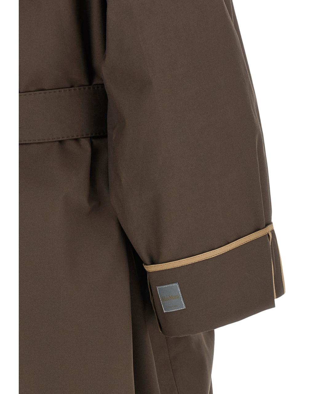 MAX MARA Коричневый хлопковый тренч/плащ, фото 4